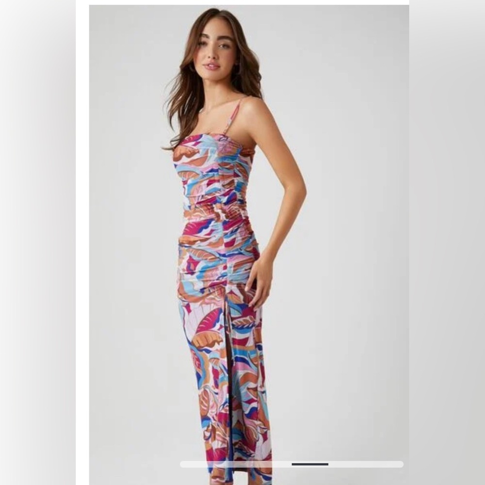 Fun Abstract Print Midi Dress